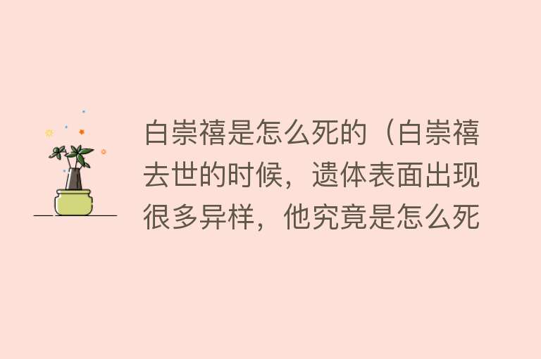 白崇禧是怎么死的（白崇禧去世的时候，遗体表面出现很多异样，他究竟是怎么死的） 