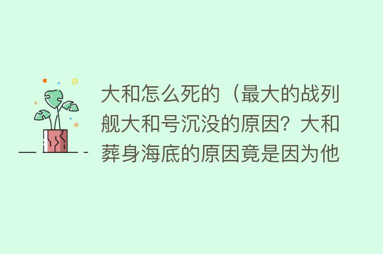 大和怎么死的（最大的战列舰大和号沉没的原因？大和葬身海底的原因竟是因为他）