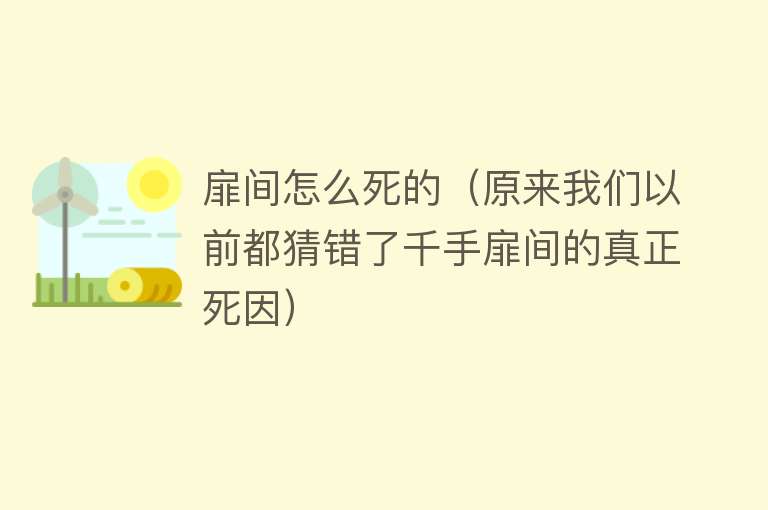 扉间怎么死的（原来我们以前都猜错了千手扉间的真正死因）