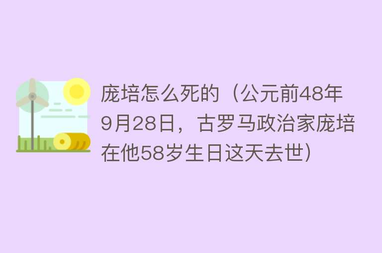 庞培怎么死的（公元前48年9月28日，古罗马政治家庞培在他58岁生日这天去世）