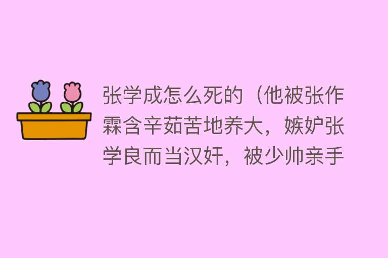 张学成怎么死的（他被张作霖含辛茹苦地养大，嫉妒张学良而当汉奸，被少帅亲手击毙）