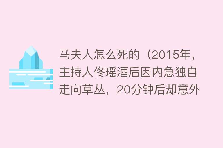 马夫人怎么死的（2015年，主持人佟瑶酒后因内急独自走向草丛，20分钟后却意外身亡）