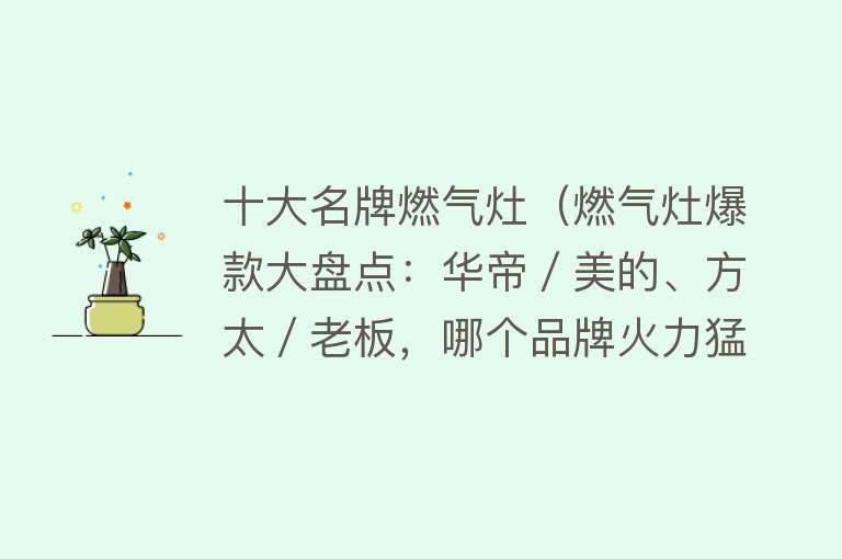 十大名牌燃气灶（燃气灶爆款大盘点：华帝／美的、方太／老板，哪个品牌火力猛？）