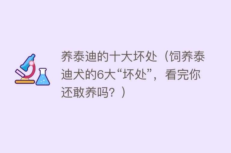 养泰迪的十大坏处（饲养泰迪犬的6大“坏处”，看完你还敢养吗？）