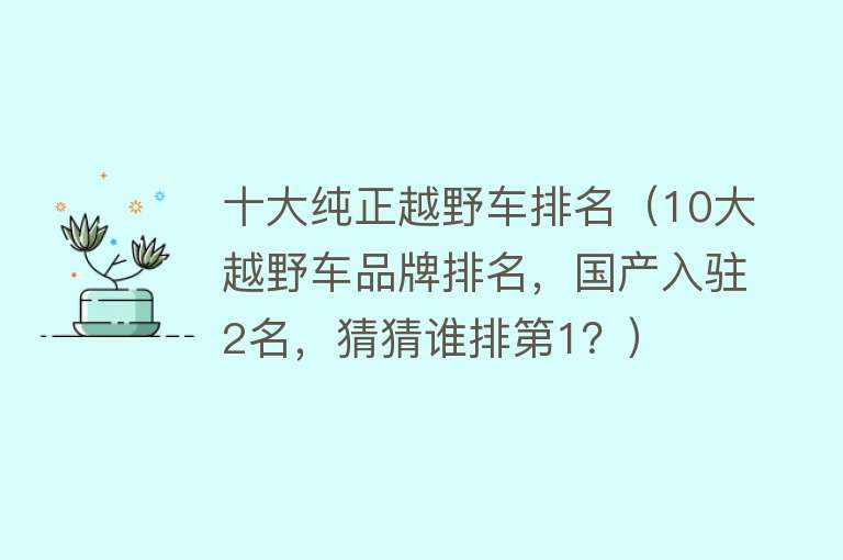 十大纯正越野车排名（10大越野车品牌排名，国产入驻2名，猜猜谁排第1？）