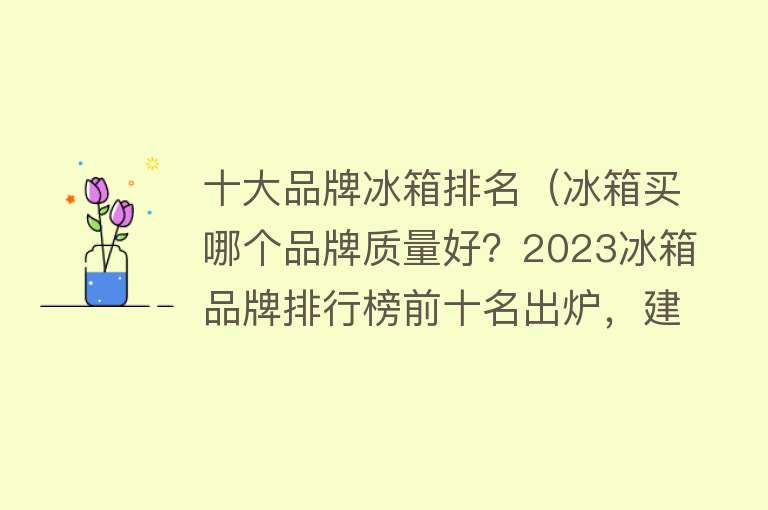 十大品牌冰箱排名（冰箱买哪个品牌质量好？2023冰箱品牌排行榜前十名出炉，建议收藏）