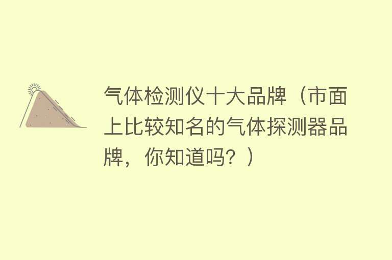 气体检测仪十大品牌（市面上比较知名的气体探测器品牌，你知道吗？） 