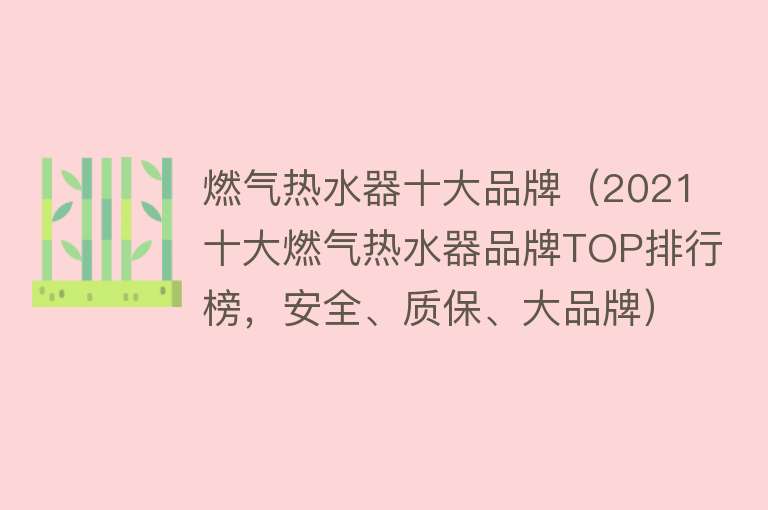 燃气热水器十大品牌（2021十大燃气热水器品牌TOP排行榜，安全、质保、大品牌） 