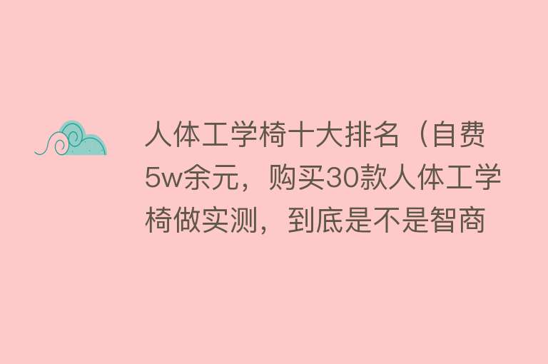 人体工学椅十大排名（自费5w余元，购买30款人体工学椅做实测，到底是不是智商税？） 