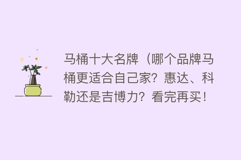 马桶十大名牌（哪个品牌马桶更适合自己家？惠达、科勒还是吉博力？看完再买！） 