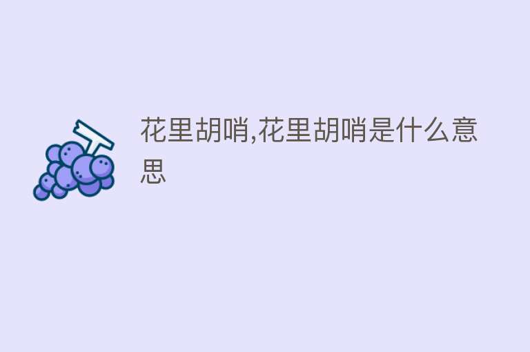 花里胡哨,花里胡哨是什么意思 