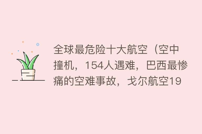 全球最危险十大航空（空中撞机，154人遇难，巴西最惨痛的空难事故，戈尔航空1907空难）