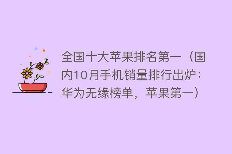 全国十大苹果排名第一（国内10月手机销量排行出炉：华为无缘榜单，苹果第一）