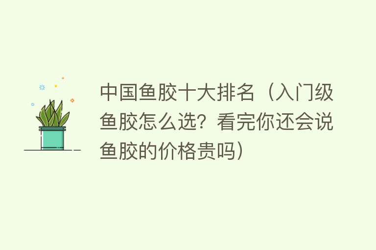 中国鱼胶十大排名（入门级鱼胶怎么选？看完你还会说鱼胶的价格贵吗）