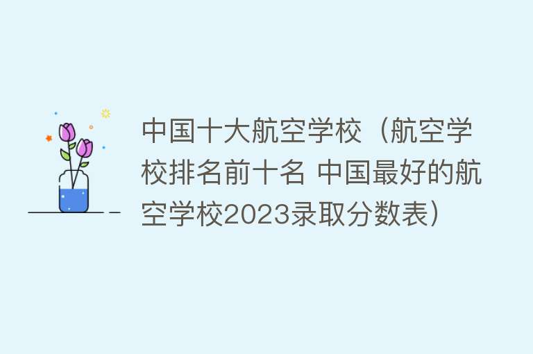 中国十大航空学校（航空学校排名前十名 中国最好的航空学校2023录取分数表） 