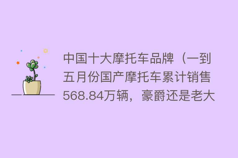 中国十大摩托车品牌（一到五月份国产摩托车累计销售568.84万辆，豪爵还是老大？） 