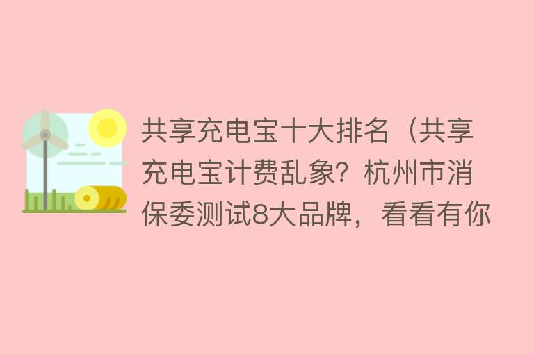 共享充电宝十大排名（共享充电宝计费乱象？杭州市消保委测试8大品牌，看看有你使用过的吗→） 