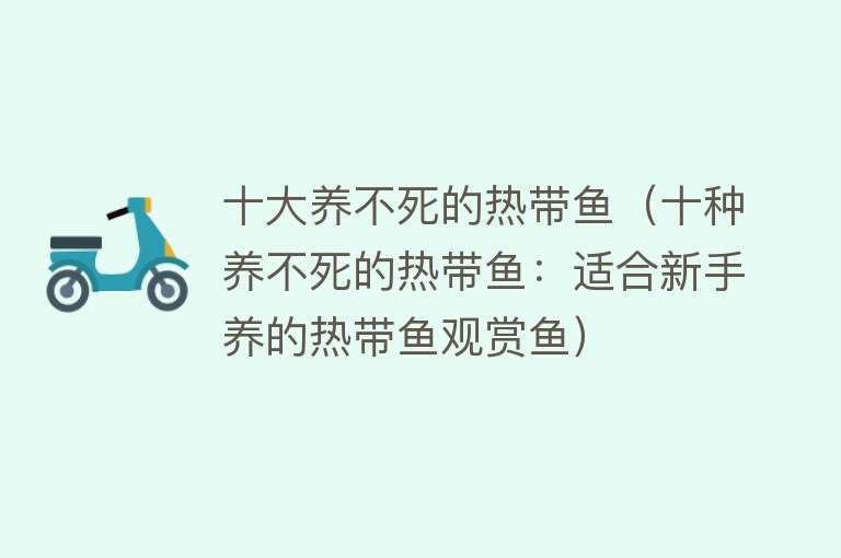 十大养不死的热带鱼（十种养不死的热带鱼：适合新手养的热带鱼观赏鱼）