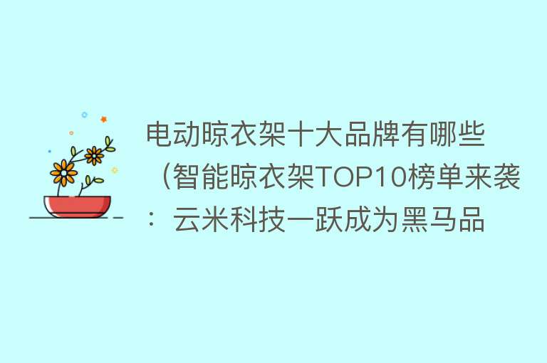 电动晾衣架十大品牌有哪些（智能晾衣架TOP10榜单来袭：云米科技一跃成为黑马品牌？） 