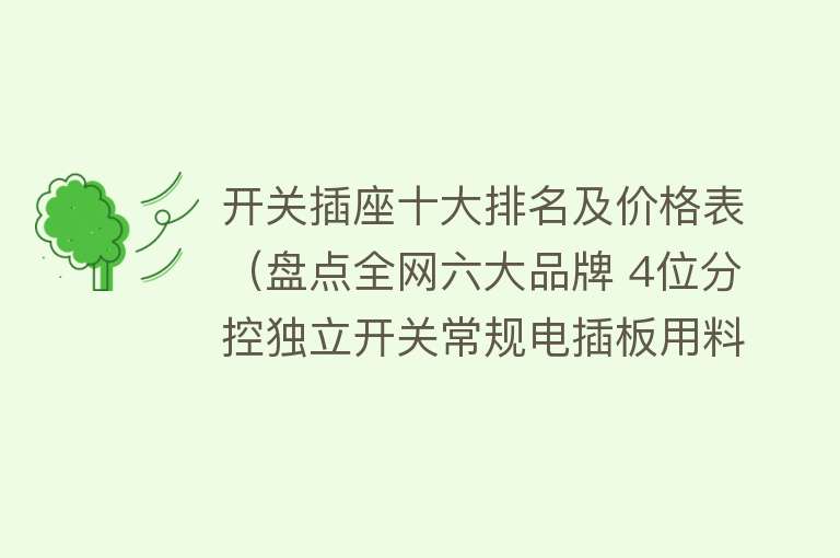 开关插座十大排名及价格表（盘点全网六大品牌 4位分控独立开关常规电插板用料、做工细节）