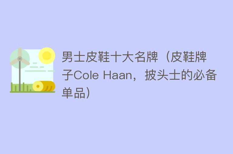 男士皮鞋十大名牌（皮鞋牌子Cole Haan，披头士的必备单品） 