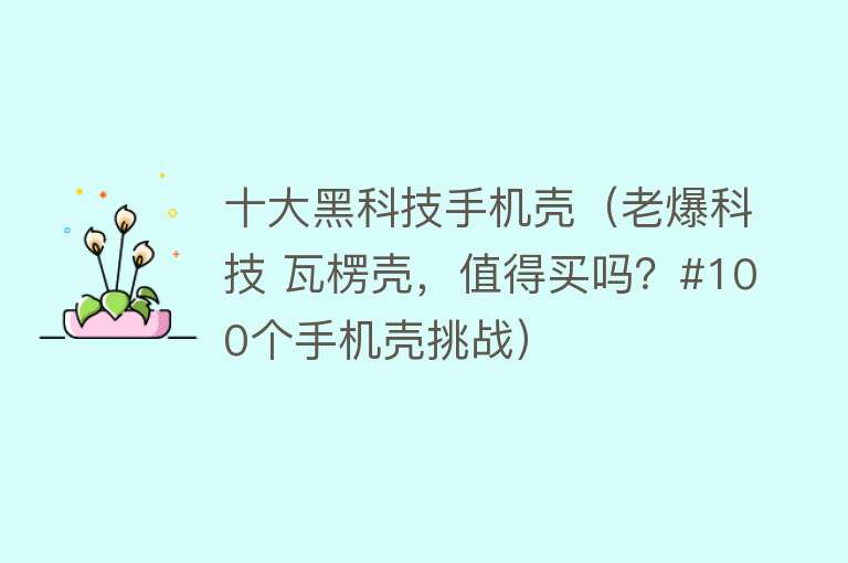 十大黑科技手机壳（老爆科技 瓦楞壳，值得买吗？#100个手机壳挑战） 