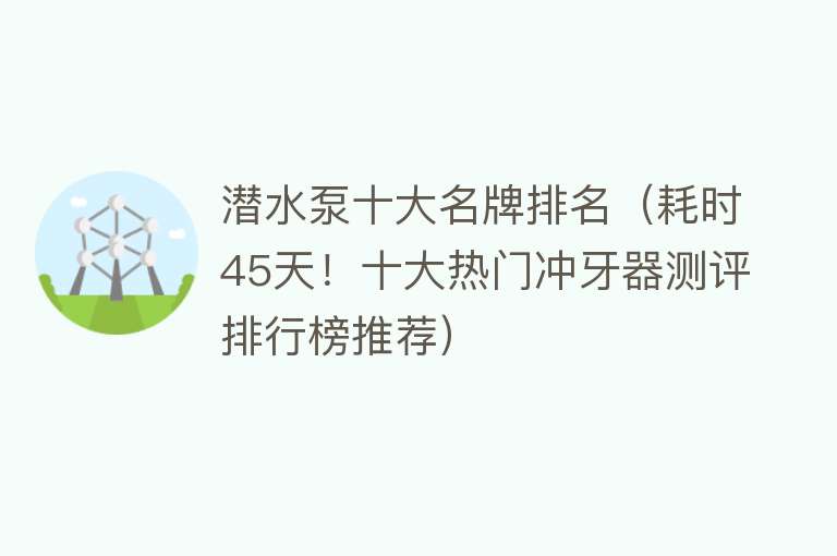 潜水泵十大名牌排名（耗时45天！十大热门冲牙器测评排行榜推荐） 