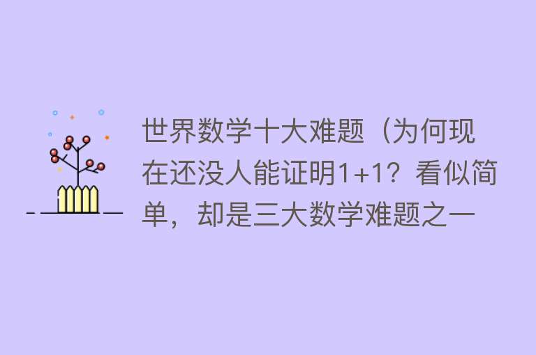 世界数学十大难题（为何现在还没人能证明1+1？看似简单，却是三大数学难题之一） 