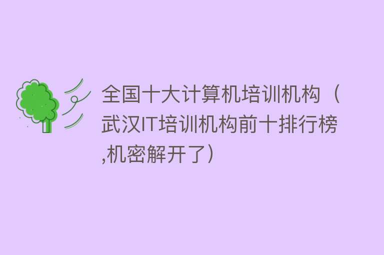 全国十大计算机培训机构（武汉IT培训机构前十排行榜,机密解开了） 