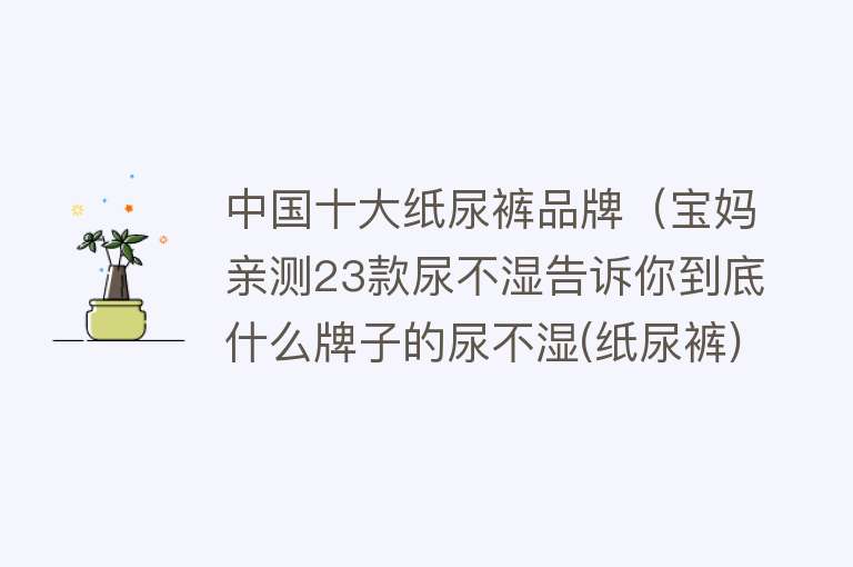 中国十大纸尿裤品牌（宝妈亲测23款尿不湿告诉你到底什么牌子的尿不湿(纸尿裤)好用）