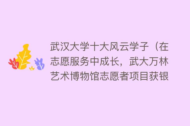 武汉大学十大风云学子（在志愿服务中成长，武大万林艺术博物馆志愿者项目获银奖）