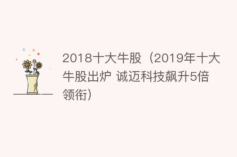 2018十大牛股（2019年十大牛股出炉 诚迈科技飙升5倍领衔） 