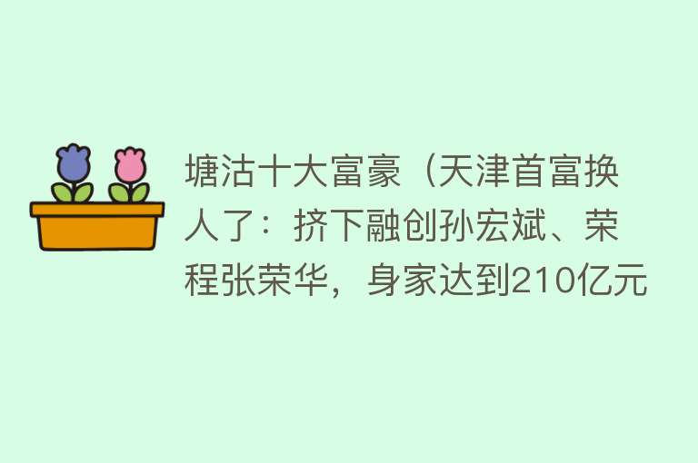 塘沽十大富豪（天津首富换人了：挤下融创孙宏斌、荣程张荣华，身家达到210亿元）