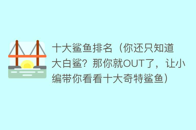 十大鲨鱼排名（你还只知道大白鲨？那你就OUT了，让小编带你看看十大奇特鲨鱼） 