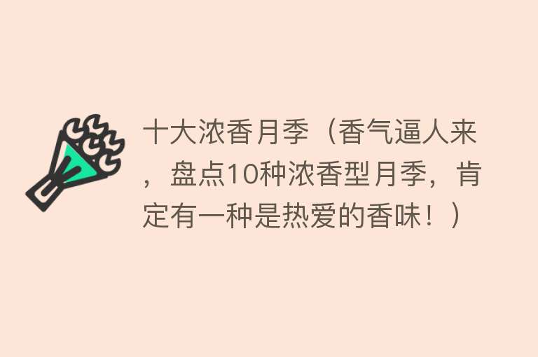 十大浓香月季（香气逼人来，盘点10种浓香型月季，肯定有一种是热爱的香味！）