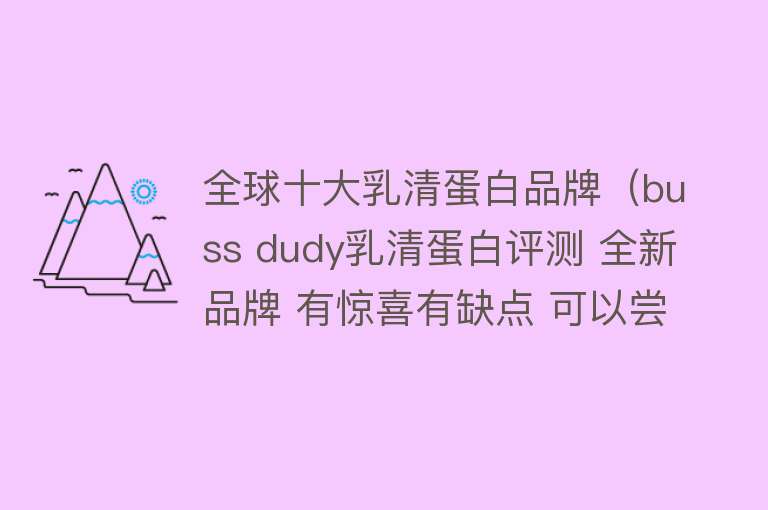 全球十大乳清蛋白品牌（buss dudy乳清蛋白评测 全新品牌 有惊喜有缺点 可以尝试）