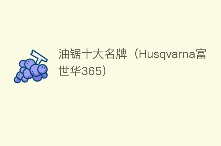 油锯十大名牌（Husqvarna富世华365）