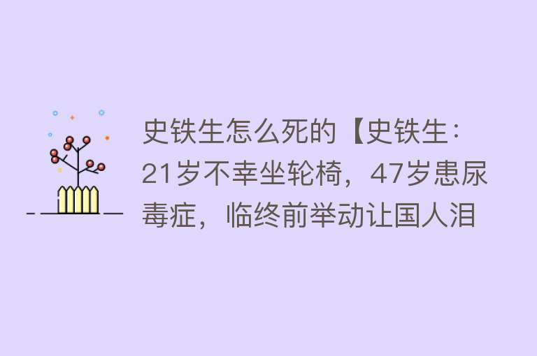 史铁生怎么死的【史铁生：21岁不幸坐轮椅，47岁患尿毒症，临终前举动让国人泪目】