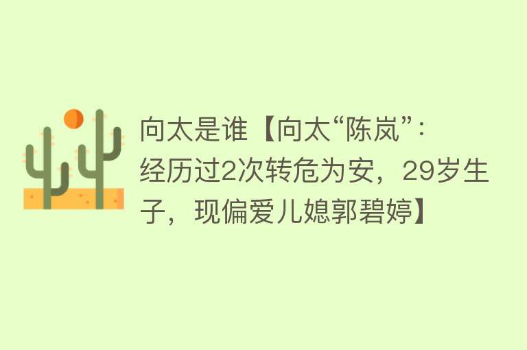 向太是谁【向太“陈岚”：经历过2次转危为安，29岁生子，现偏爱儿媳郭碧婷】