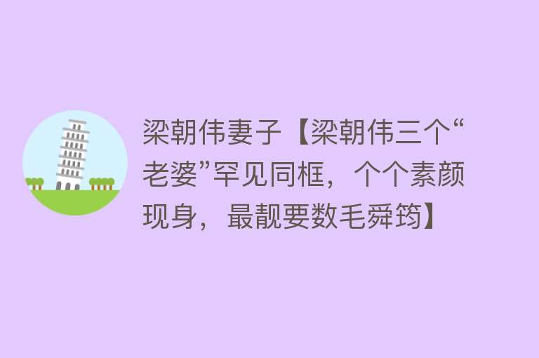 梁朝伟妻子【梁朝伟三个“老婆”罕见同框，个个素颜现身，最靓要数毛舜筠】