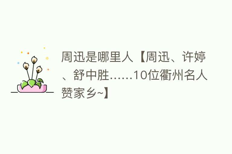 周迅是哪里人【周迅、许婷、舒中胜……10位衢州名人赞家乡~】