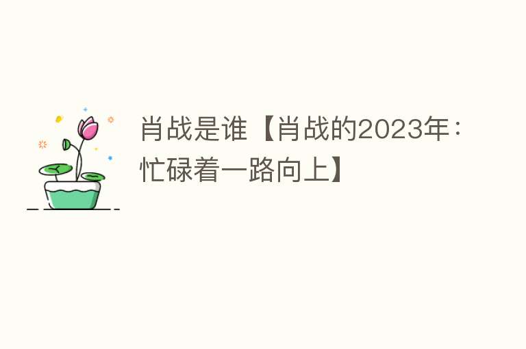 肖战是谁【肖战的2023年：忙碌着一路向上】