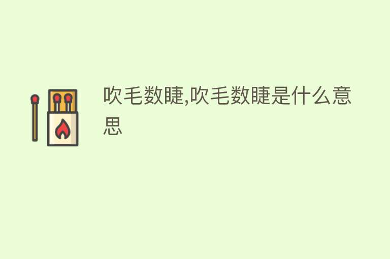 吹毛数睫,吹毛数睫是什么意思 